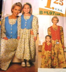 7769 MOM, DTR MOCK VEST EMPIRE TIED DRESS PATTERN 3-8,6-24